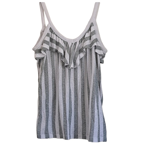Old Navy Tank Top Stripped Sage And White Size Medium - Picture 1 of 5